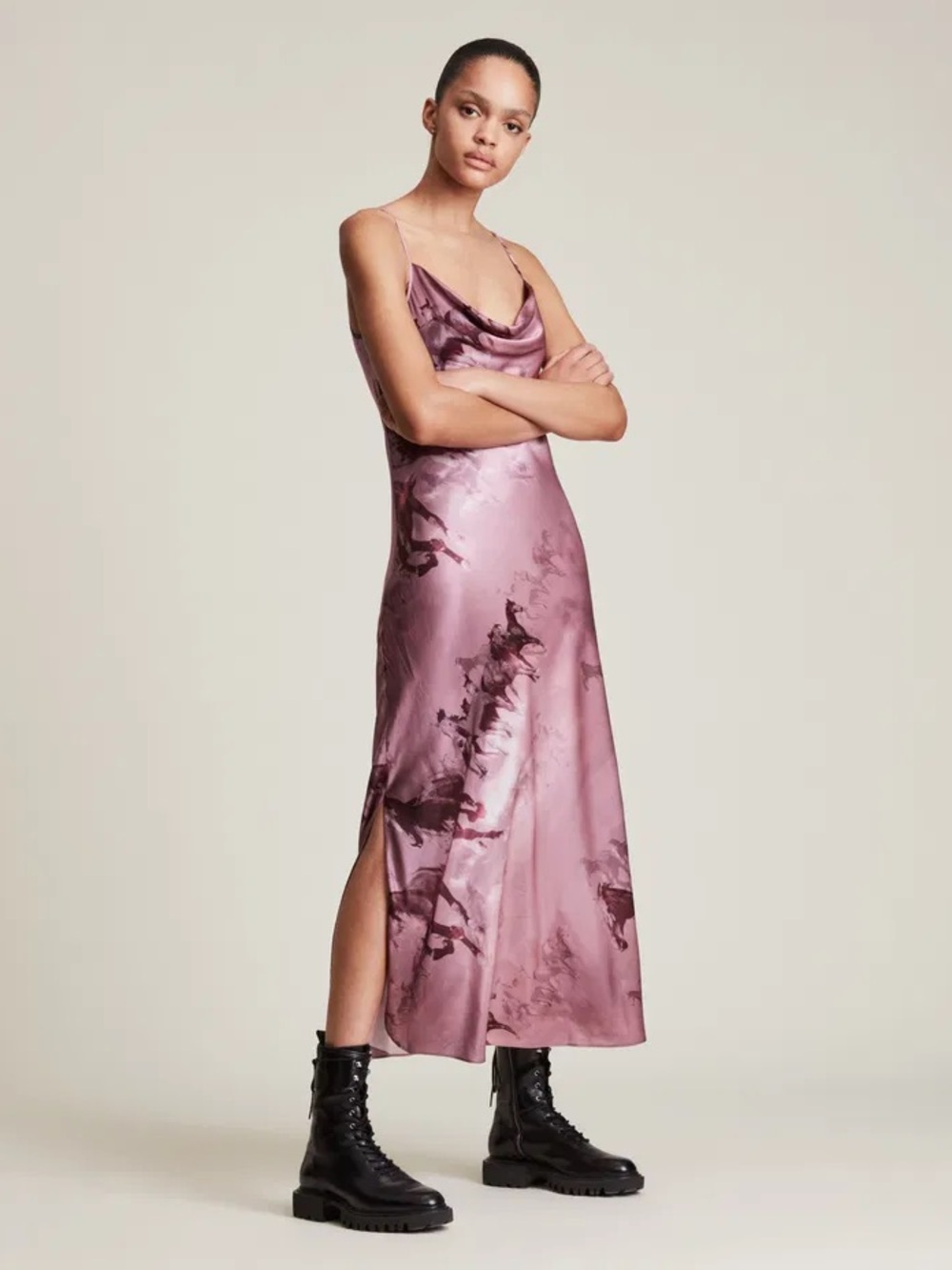 Allsaints Hadley Silk Slip Dress XS